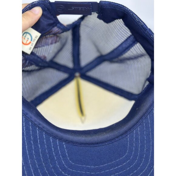 VTG Speedway “Talkin’ Baseball” Snapback Hat – 80s/90s Blue Trucker Cap One Size - Picture 5 of 7